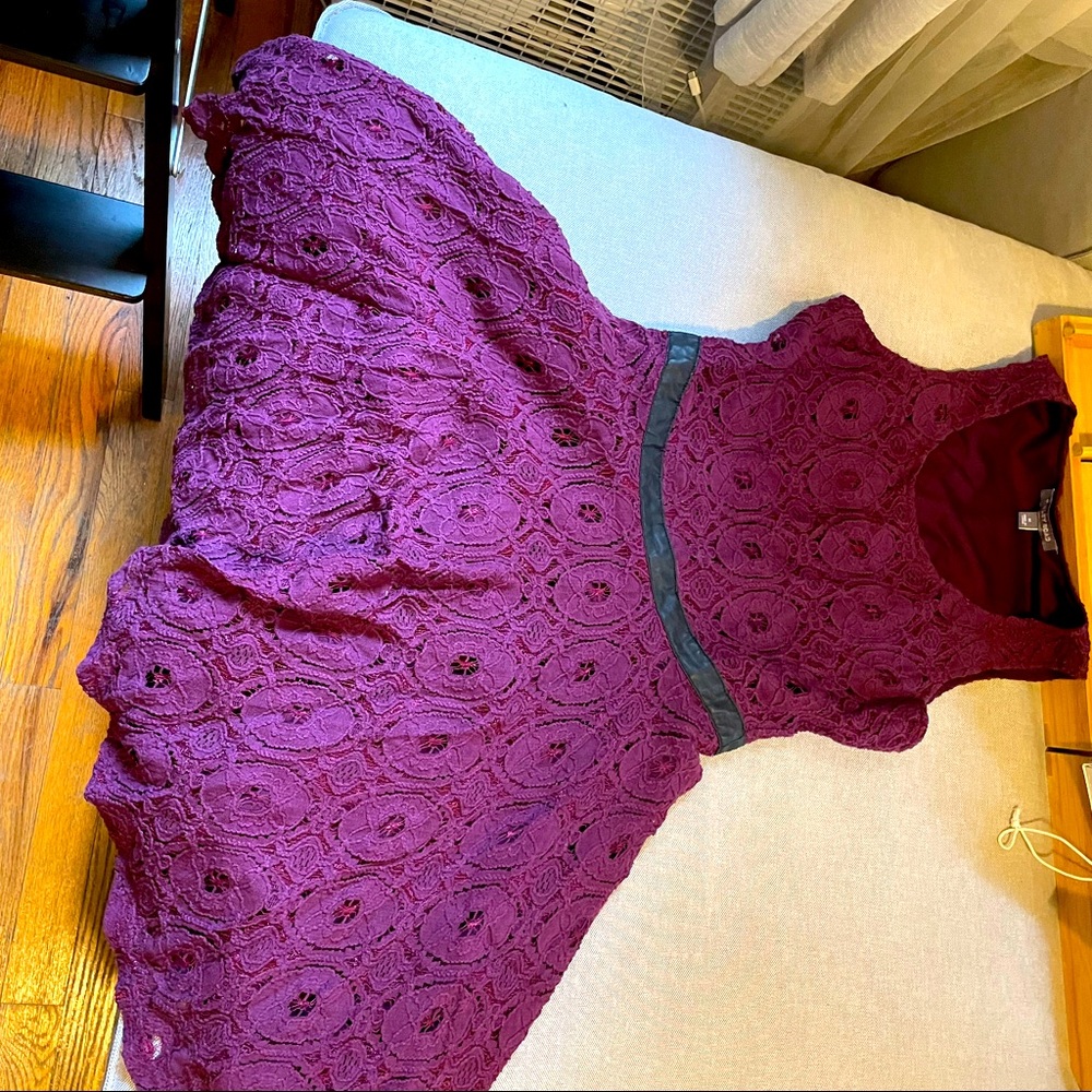 Tinley Road Eggplant Back Cut Out Skater Dress